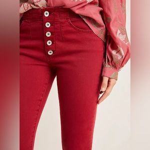 Anthropologie Pilcro burgundy jeans in size 28